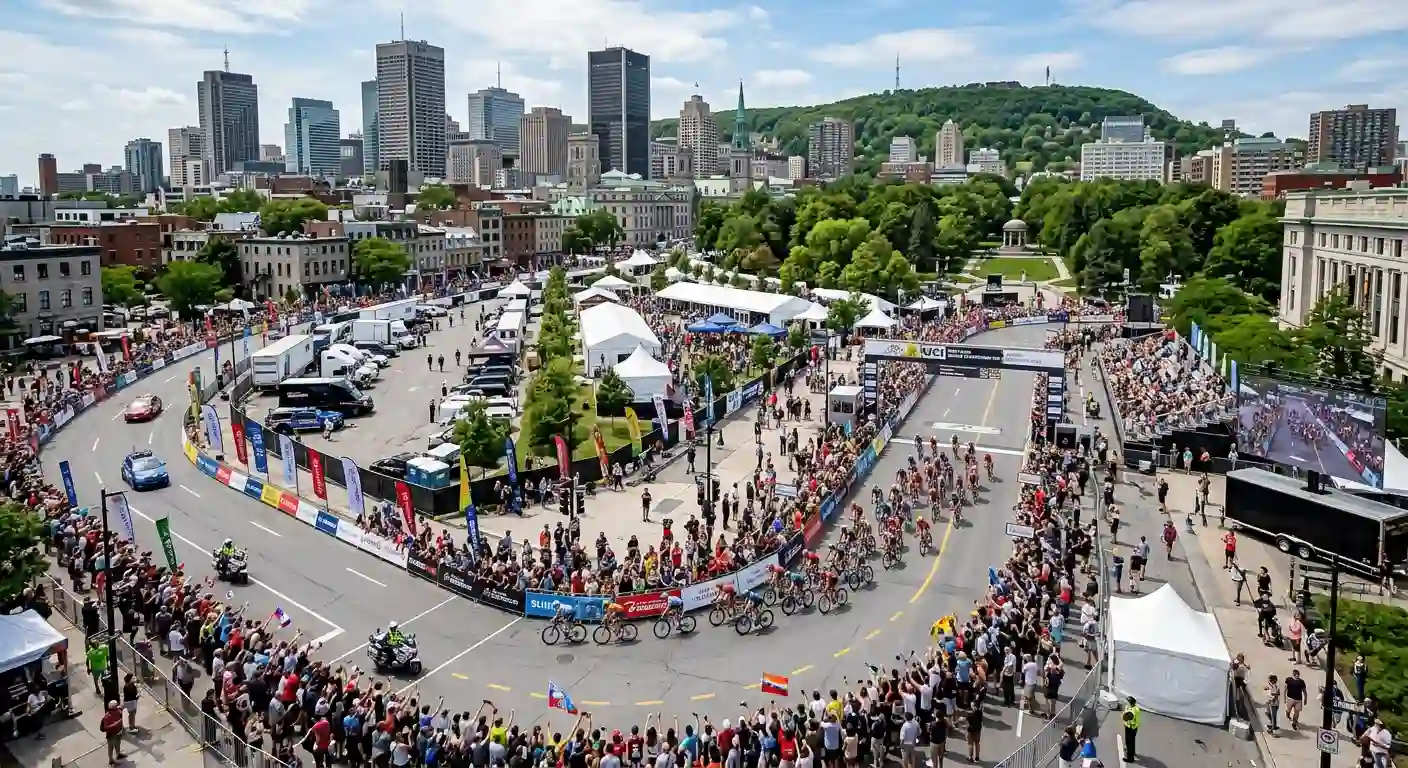 Area metropolitana di Montréal allestita per la settimana dei Mondiali di ciclismo