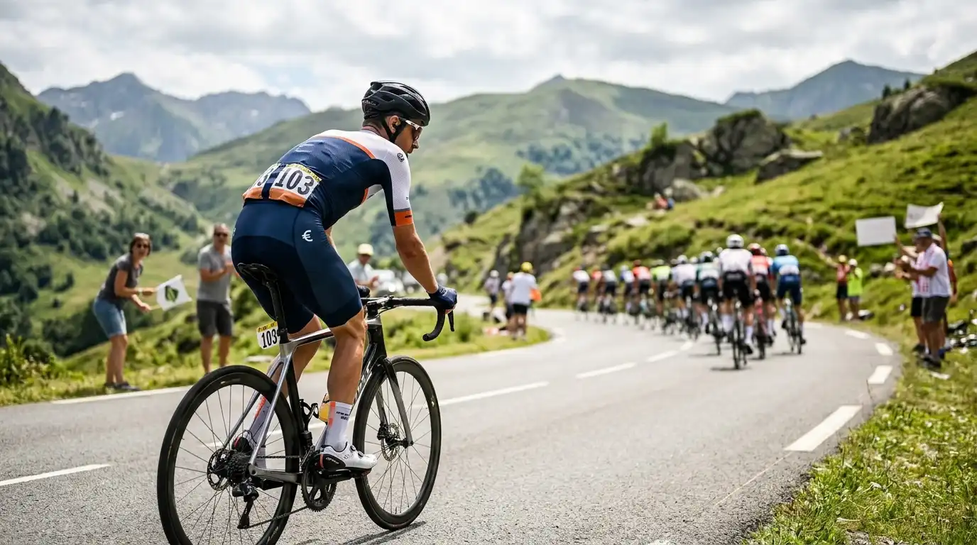 Corridore favorito staccato dal gruppo con coefficiente di vincita molto basso